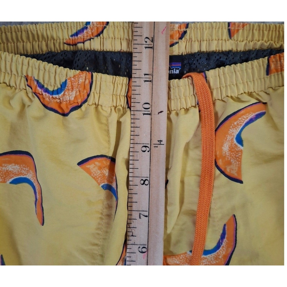 Patagonia Baggies Shorts Mens Small Yellow Melon Slice orange Drawstring - Picture 9 of 11